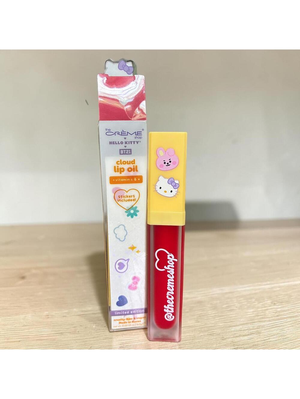 The Crème Shop Hello Kitty BT21 Cloud Lip Oil Cherry Edition
